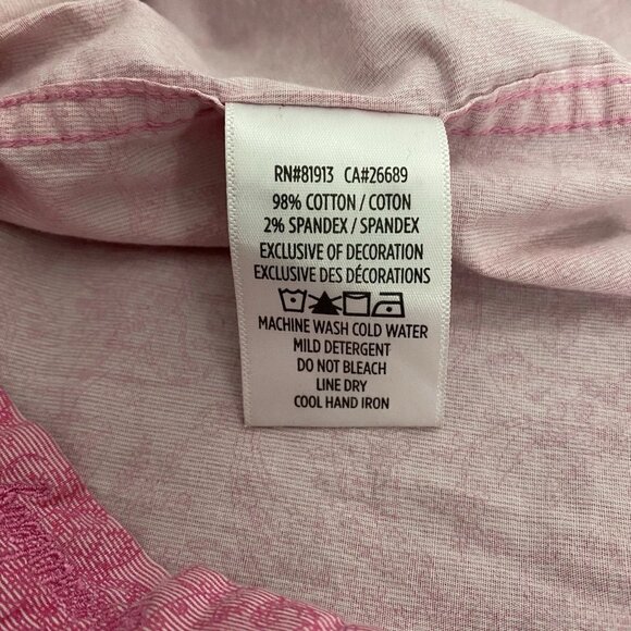 Robert Graham Classic Fit Men Pink Paisley Flip Cuff Button Up Dress Shirt Large - Picture 6 of 7